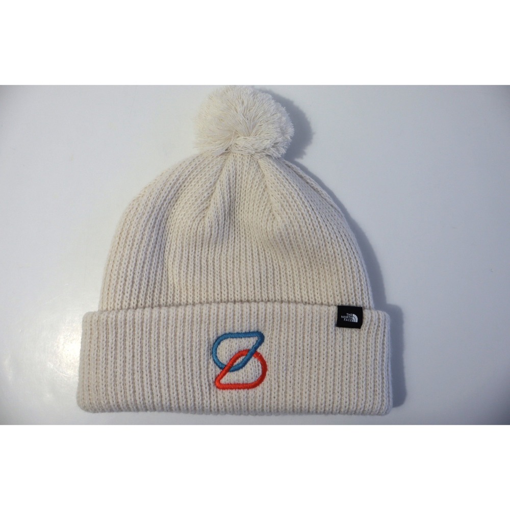 The North Face Pom Beanie Vintage White Ribbed Knit Hat‎ NF0A7RGI11P One Size
